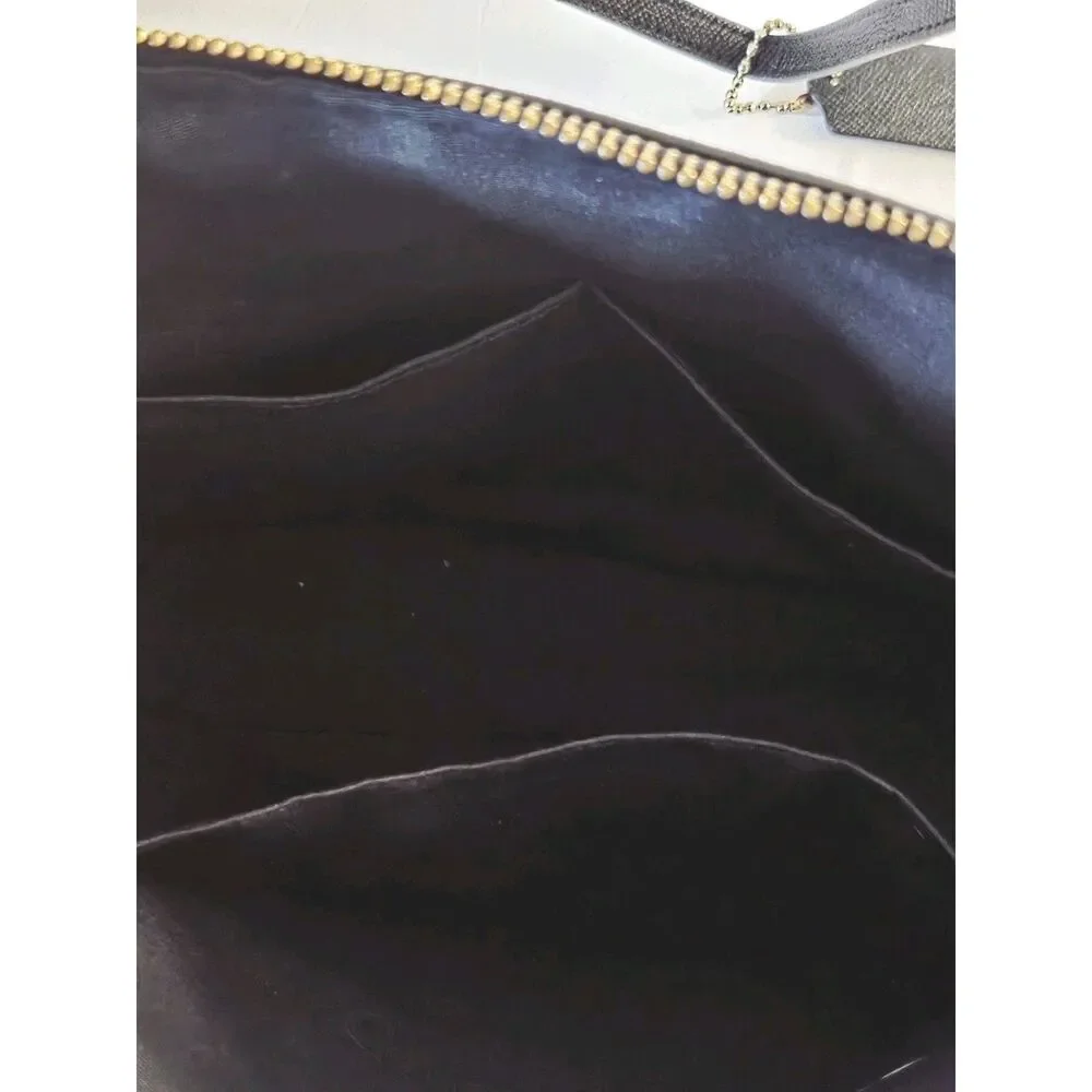 Coach Medium Leather Shoulder Bag Black - Picture 12 of 12